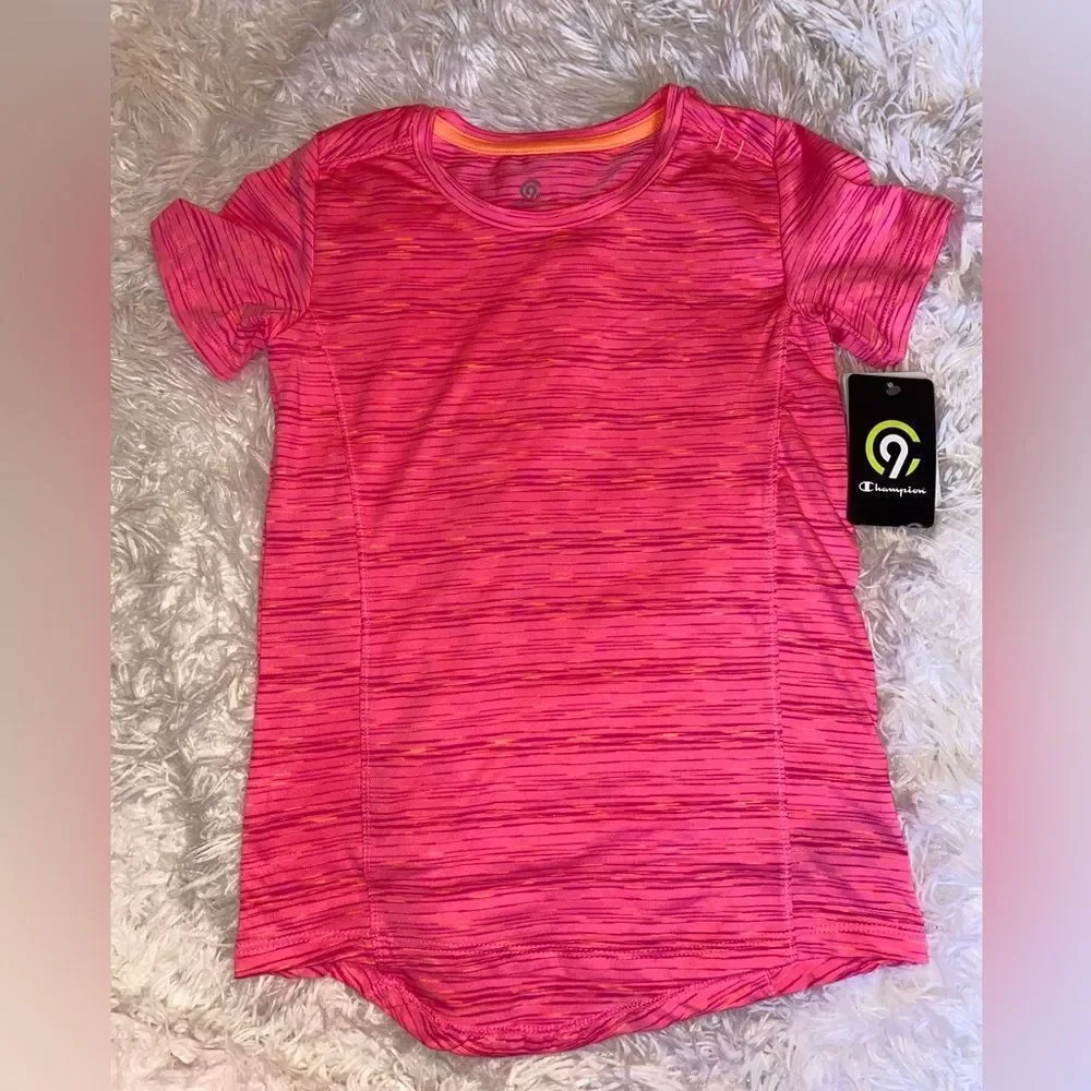*NWT* Champion Girls M(7-8) Heathered Neon Pink Sport Shirt
